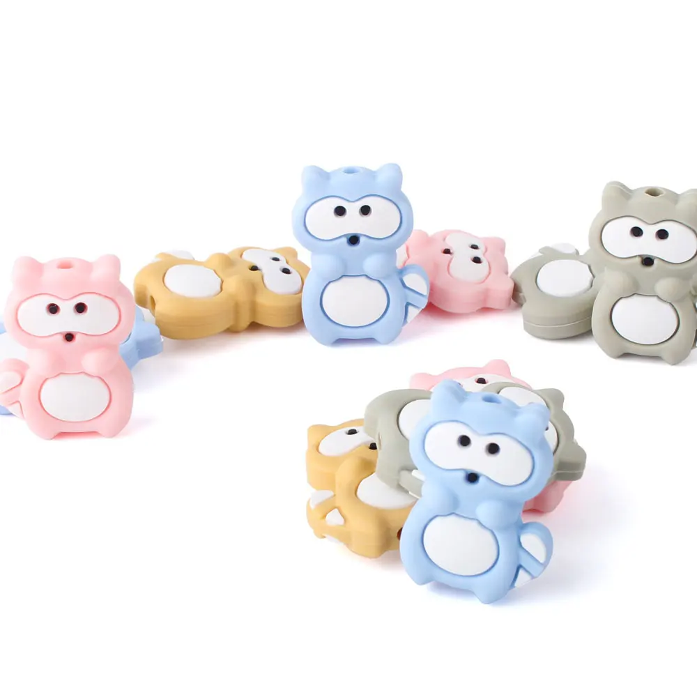 10Pcs Baby Silicone Beads Cartoon Love Stars Bow Koala Animal Silicone Beads Food Grade BPA Free DIY Pacifier Chain Accessories