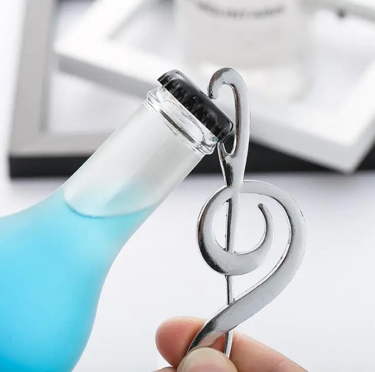 

Creative Symphony Musical Note Shape Beer Bottle Opener Zinc Alloy Portable Wedding Favors Birthday Souvenir Gift Party SN336