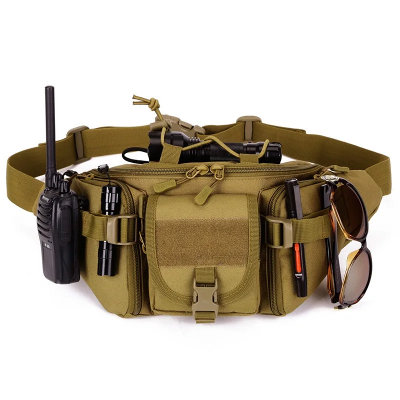 Waterproof Nylon Men Fanny Pack Tactical Military Army Waist Bag Hiking Outdoor Camping Shoulder Bum Belt Bum Sport Chest Bags