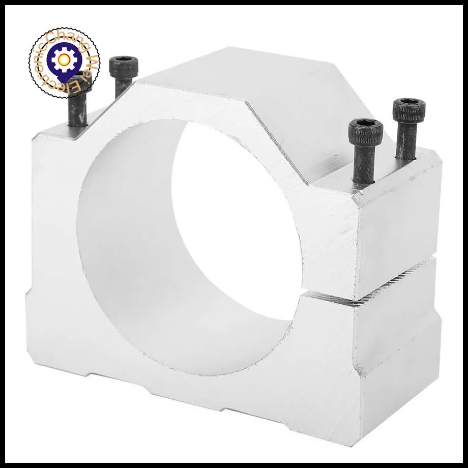 80มม.แกน Clamp ยึด4สกรูใช้สำหรับ0.8KW 1.5KW หรือ2.2KW แกนเครื่องกัด CNC Order โดยขนาดมอเตอร์
