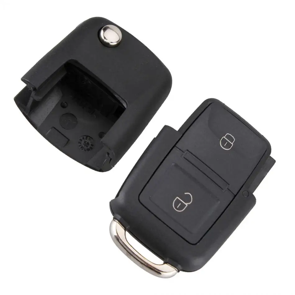 Black 2 Buttons Smart Car Remote Replacement Key Case No Chip Suitable for Volkswagen B5 / Cars / Automobile / Vehicle