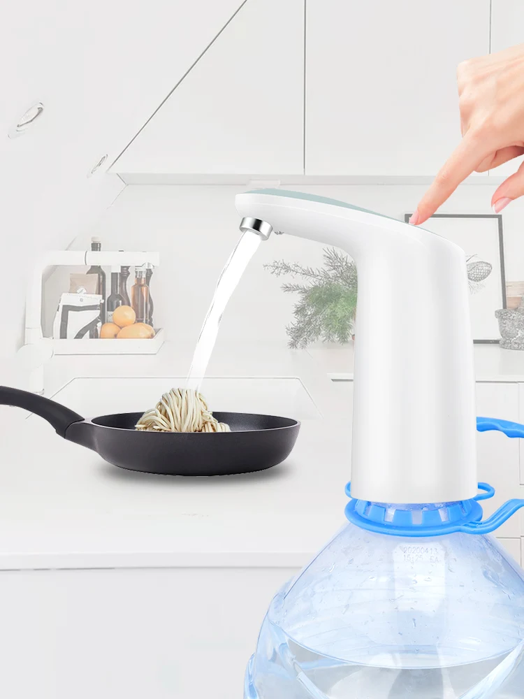 Bomba de botella de agua eléctrica integrada, dispensador de agua recargable por USB, interruptor de bomba de agua, herramienta de hervidor de 5 galones con luz nocturna