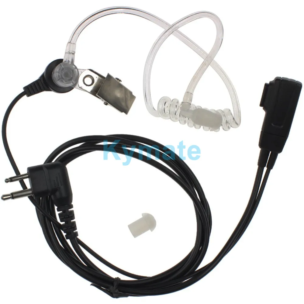 2 Pin Big MIC PTT Acoustic Tube Radio Earpiece Headset with For Moto CP040/CP100/GP2000 Walkie Talkie