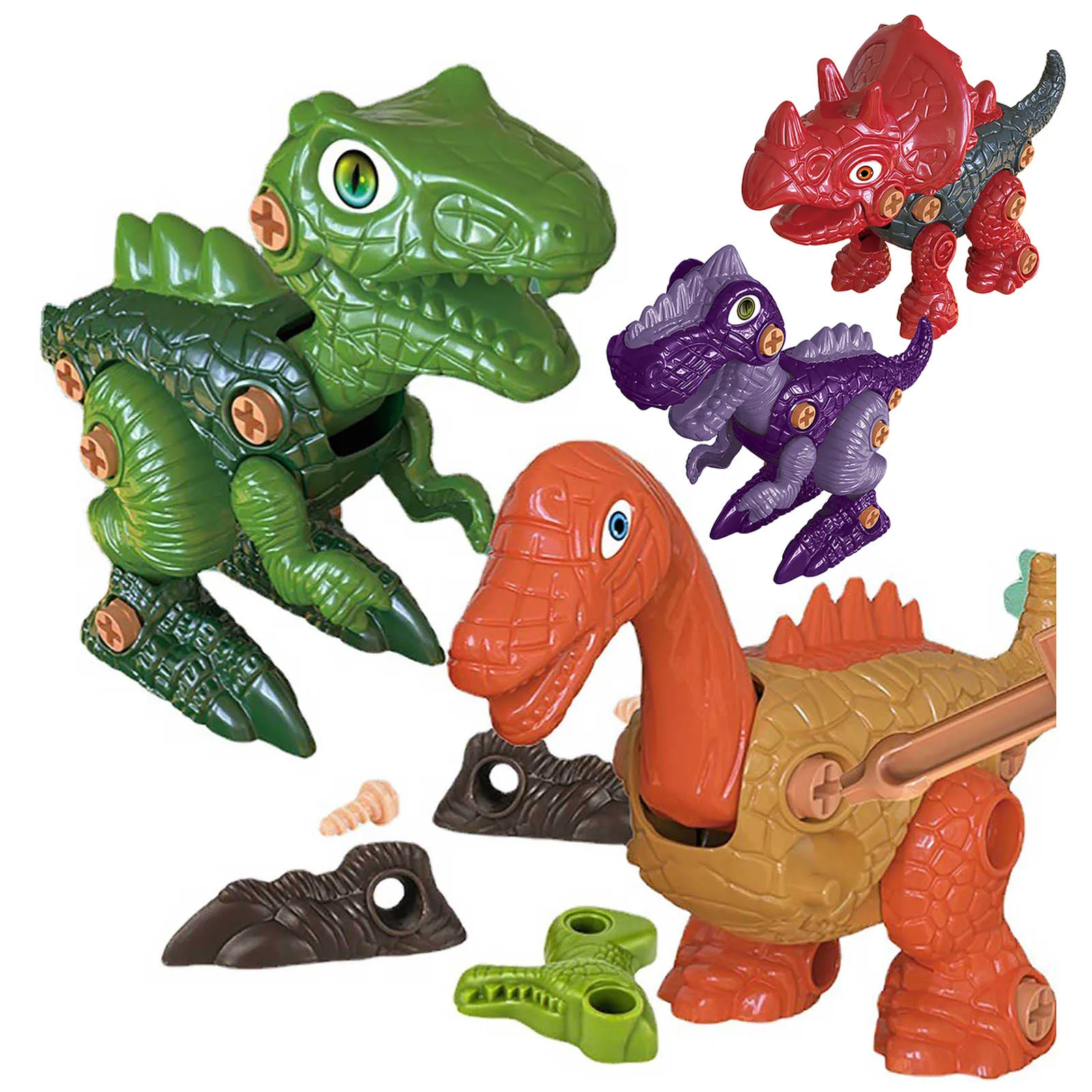 2022 Take Apart Dinosaur Toys Stem Construction Screwing Building Blocks Set Kids Drill Puzzle Game Kits Educational Toys