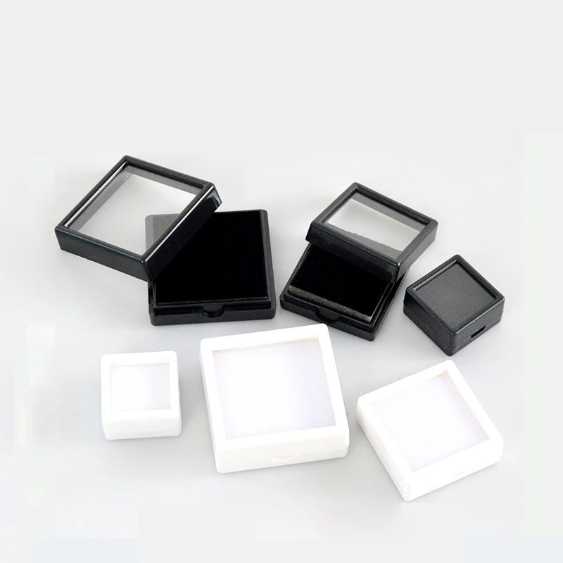 Wholesale 10pcs Square Loose Diamond Display Package Box Plastic Memory Sponge Gem Stone Beads Pendant Organizer Holder Showcase