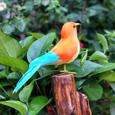 22cm Cute Orange & Green Parrot Model Foam & Feather Simulation Real Life Bird Home Decor Gift Educational Toy