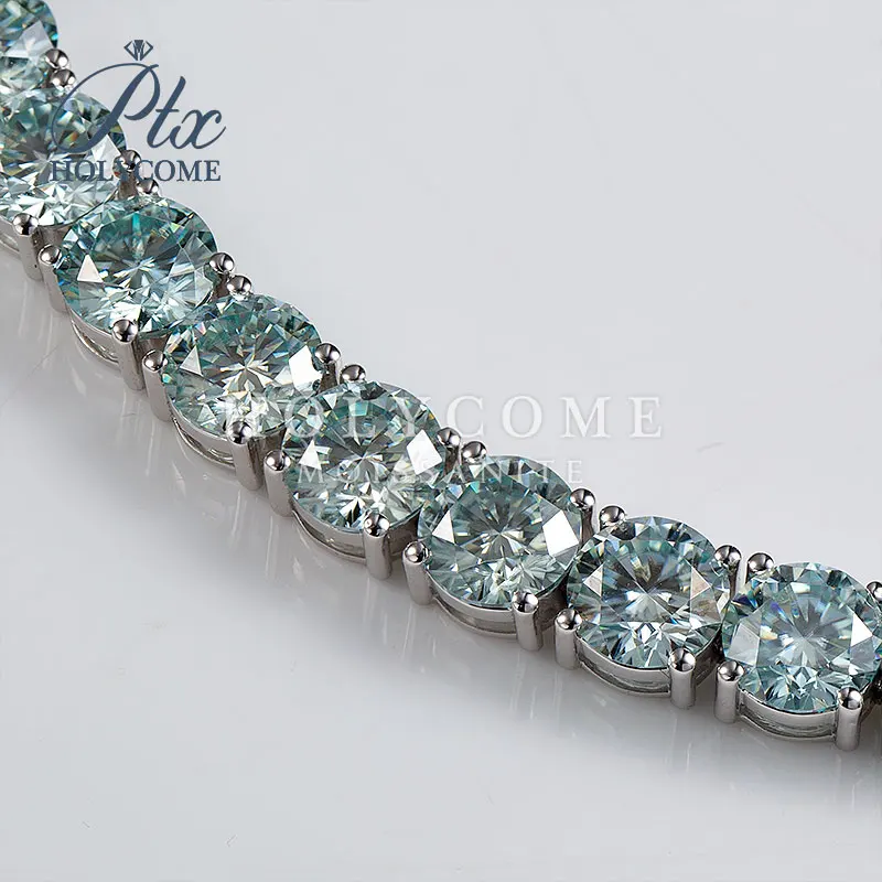 The 6.5mm blue moissanite 9K white gold bracelet moisanite jewelry кольца браслеты ьги с зеленным камнем