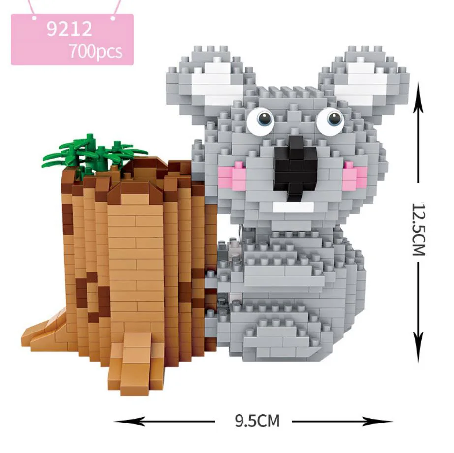 Lovely Cartoon Animal Figure Koalas Bear Micro Diamond Block Pen Container Assemble Building Bricks Nanobricks Educational Toys