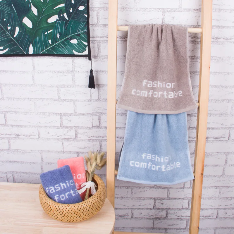 Home face washTowel wholesale cotton letter face wash adult towel logo custom cotton face towel bathroom cleaning 35*75