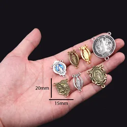 New Catholic Rosary Connector Rosary Necklace Bracelet Connector, Many Jesus Christ Statue Necklace Bracelet Triangle Medal,