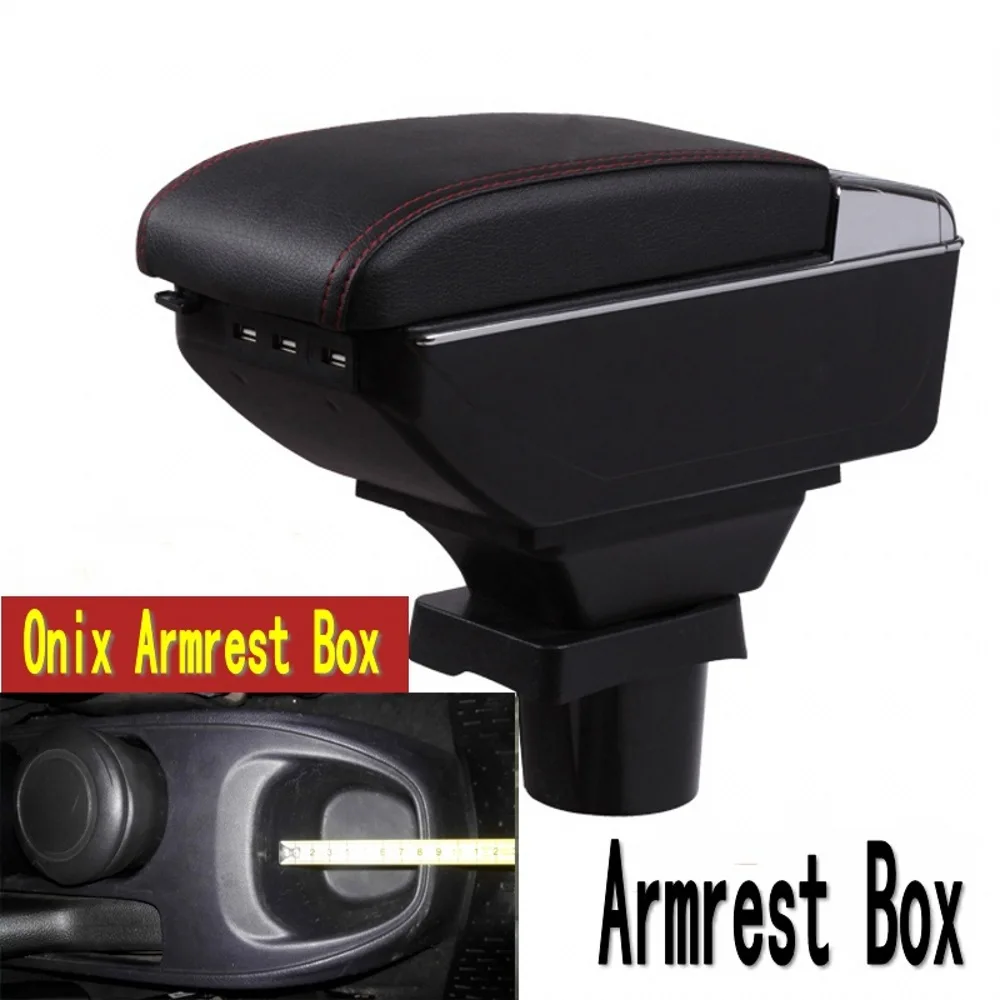 For Car Chevrolet Onix Armrest Box Central Content Interior Arm Elbow Rest Storage Case Car-styling with USB Cup Holder