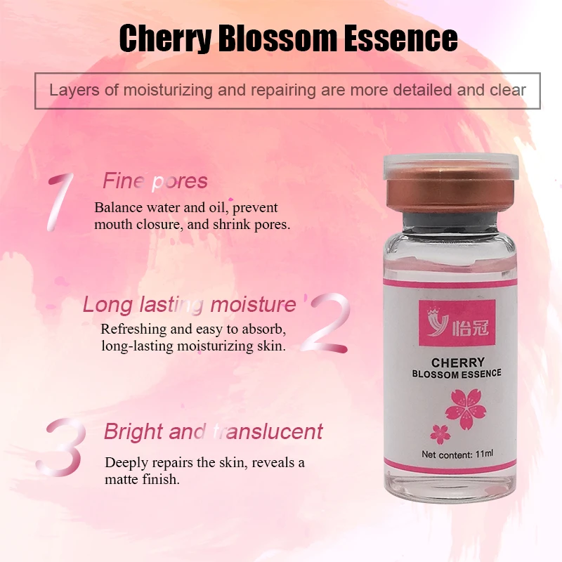 11ml Cherry Blossom Essence Moisturizing Hydrating Anti-wrinkle Anti-aging Shrink Pores Reduce Melanin Precipitation Whitening