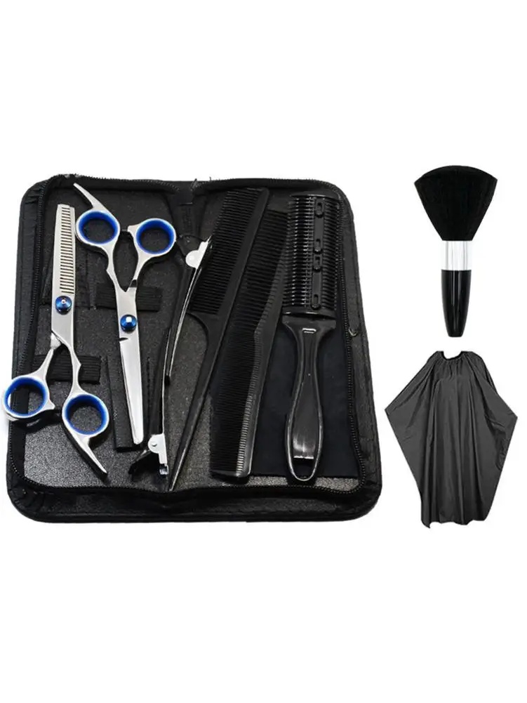 Haar Schneiden Schere und Ausdünnung Schere Set Professionelle Haarschnitt Schere Kit Indoor Friseur Set mit Kamm Clip Cape und