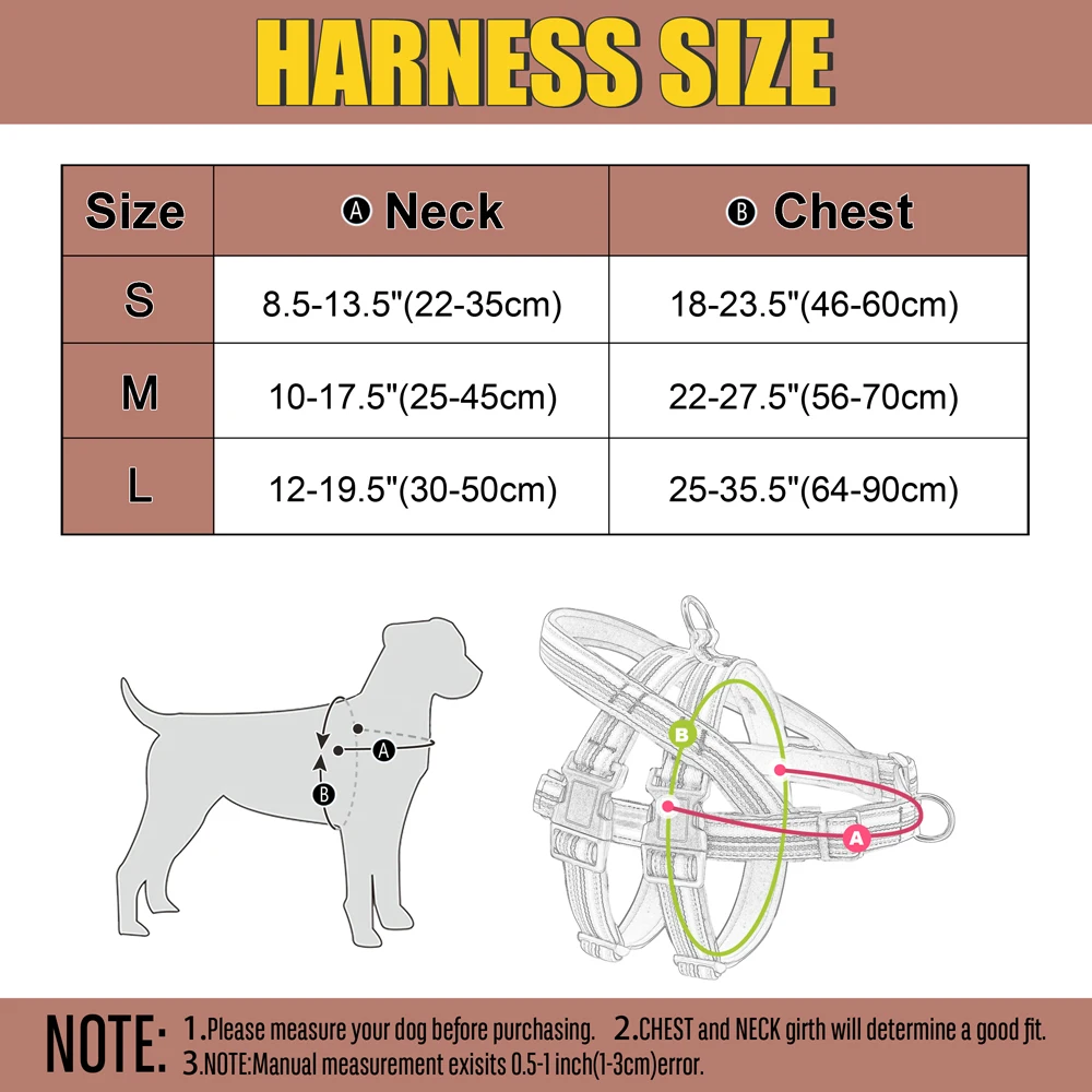 No Pull Reflective Nylon Dog Harness Adjustable Large Dog Harness Vest For Medium Large Dogs Pitbull Bulldog Walking Training