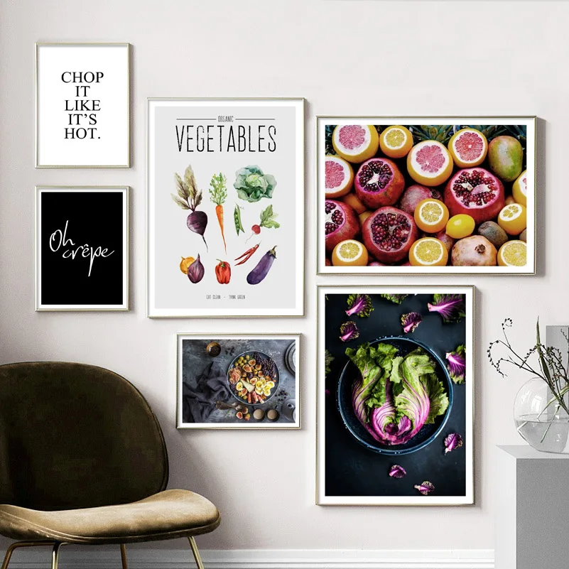 Pomelo Orange Fruit Mustard Vegetables Nordic Posters And Prints Wall Art Canvas Painting Wall Pictures For Living Room Decor