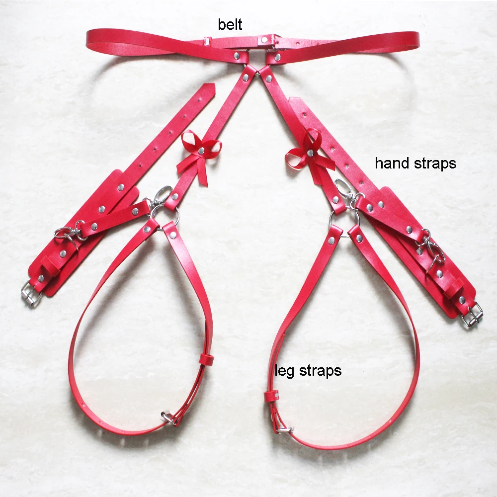 Fashion Women Leather Leg Garter Sword pink Belts Adult Sexy Bondage Set Bdsm Buttocks Harness Handcuffs Erotic Accessories