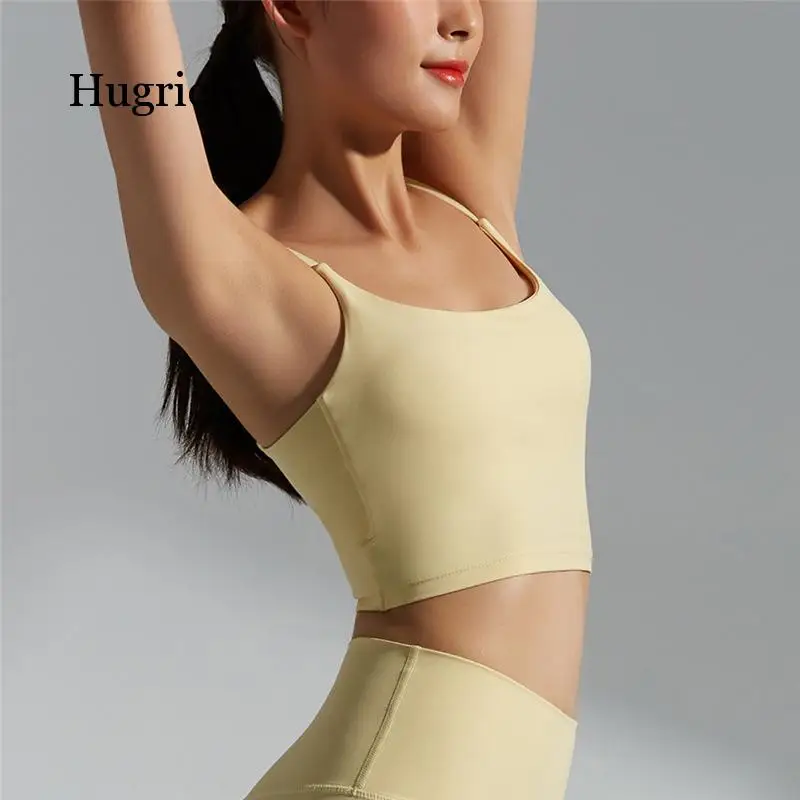 2021 Spring and Summer New Traceless Sports Bra Women's Vest Running Fitness Sling Gathered Back Underwear Tops