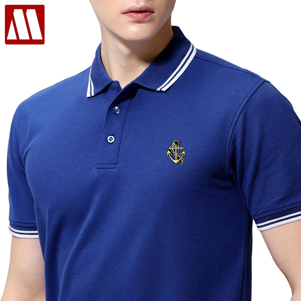 2022 Summer Striped Polo Shirt Men's Casual Cotton Short Sleeve Tees Camisa Masculina Breathable Anchor Embroidery Polo Military