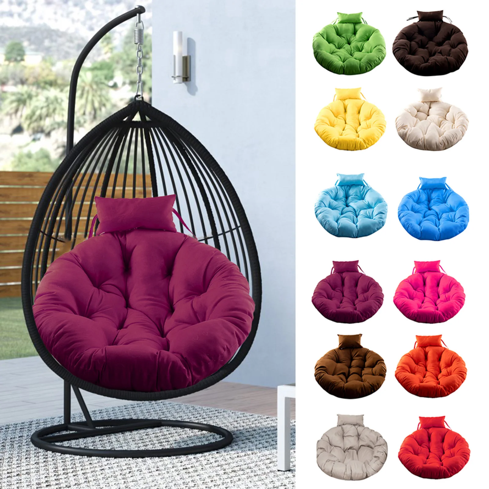 

Hammock Chair Swing Chair Cushion Hanging Chair Cushion Skin-friendly Soft Swing Chair Cushion For Indoor Outdoor Balcony