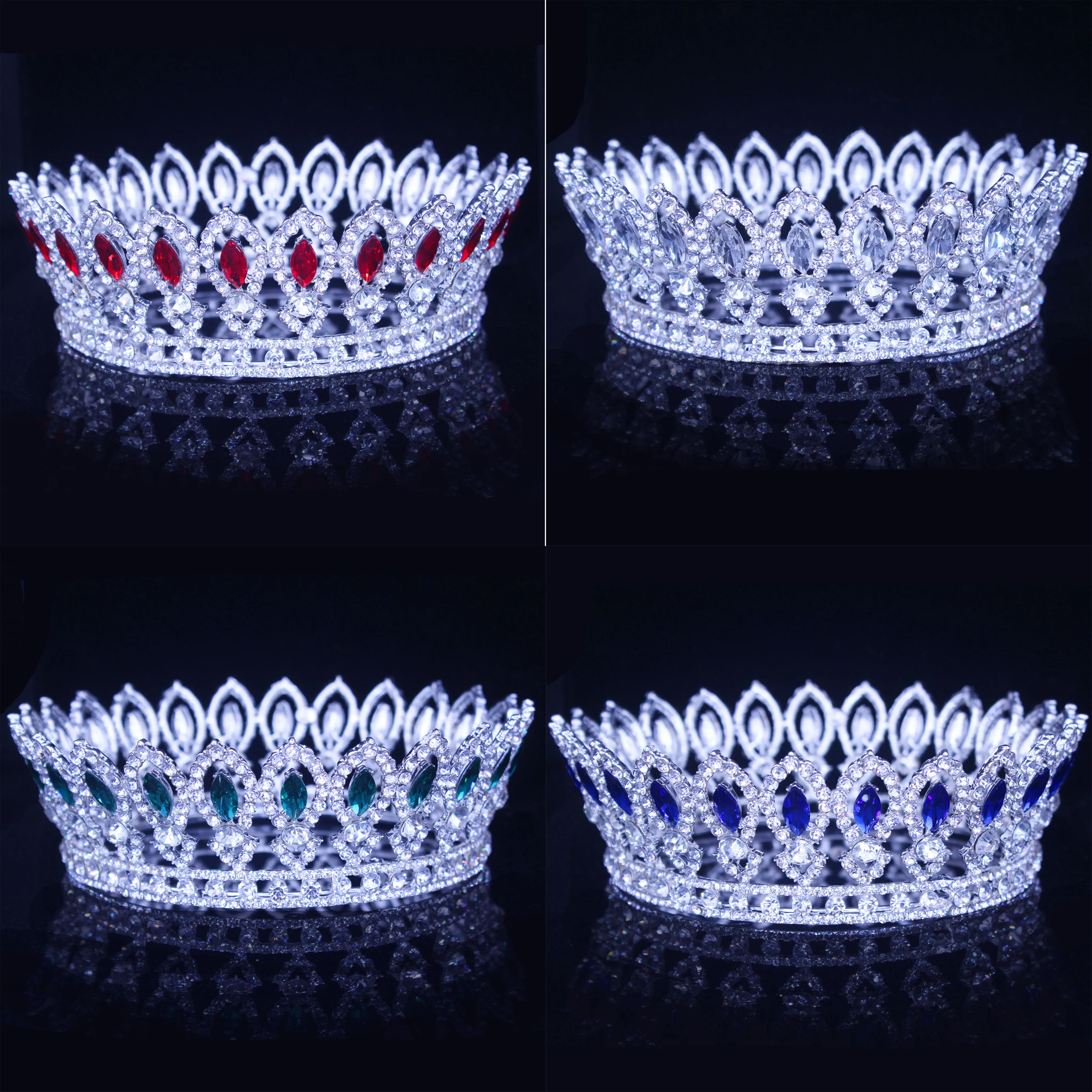 Crystal Queen Tiaras and Crowns Wedding Bridal Pageant Diadem For Bride Headpiece Women Hair Jewelry Accessories Silver Color