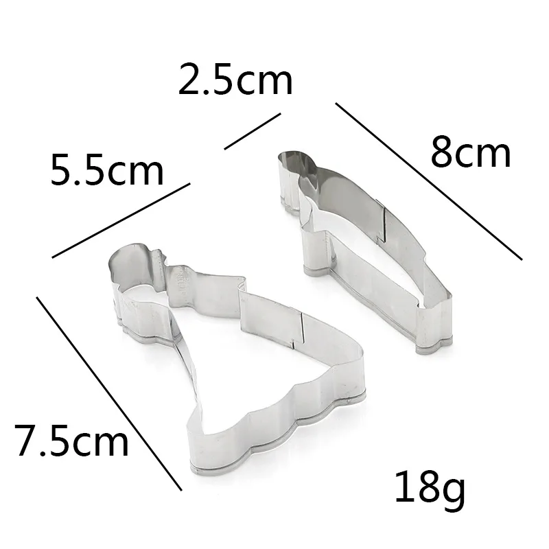 Marry Bride And Groom Cookie Cutter Stainless Steel Biscuit Knife Baking Fruit Cut Kitchen Tools Embossing Printing