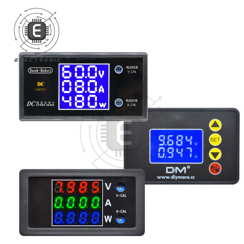 DC 100V 10A 1000W Digital Voltmeter Ammeter Wattmeter Panel Amp Volt Voltage Current Meter Tester Detector LED Display Auto Car