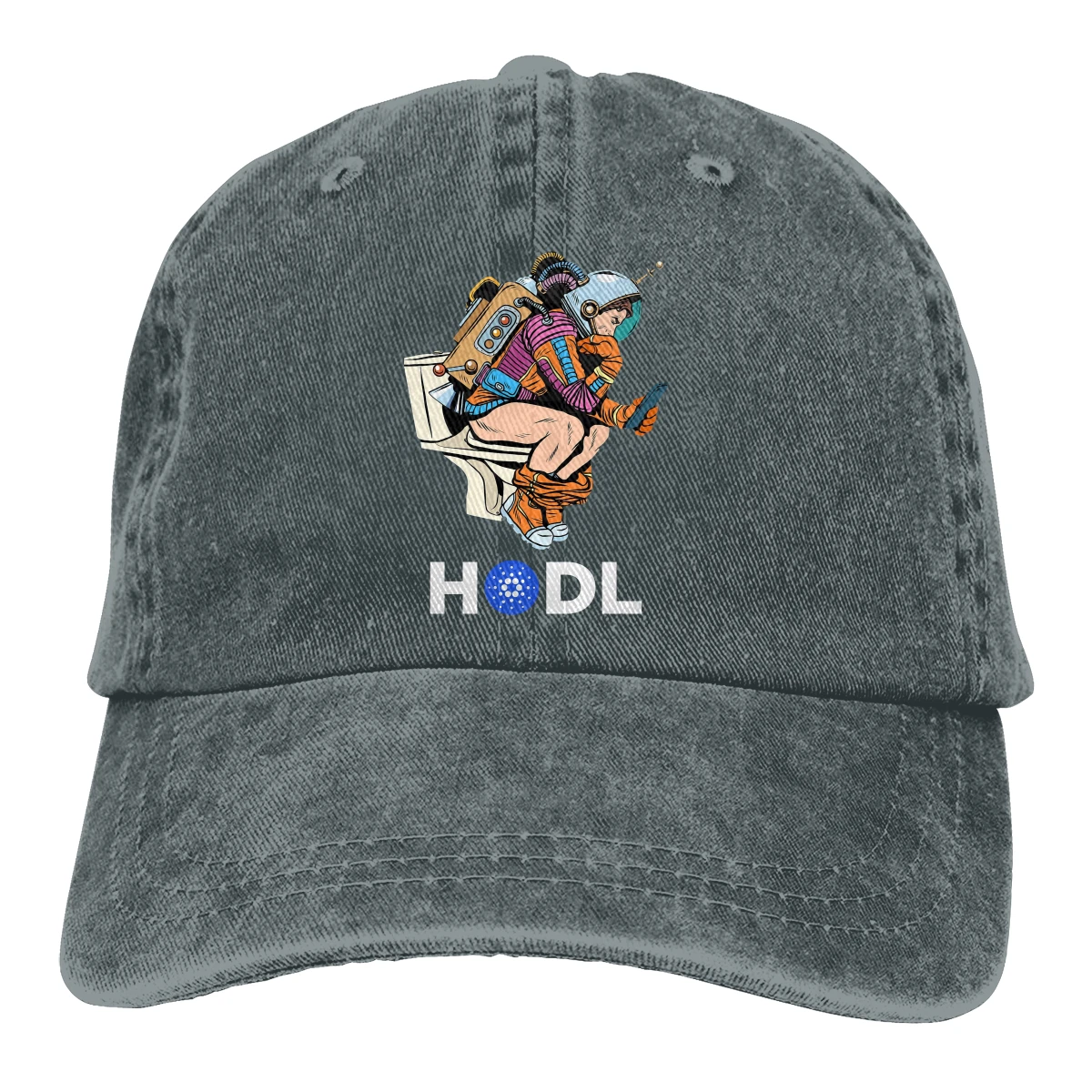 Astronaut Hodling ADA On Toilet Hodl Space Man The Baseball Cap Peaked capt Sport  Outdoor Custom Cardano Cryptocurrency Hats