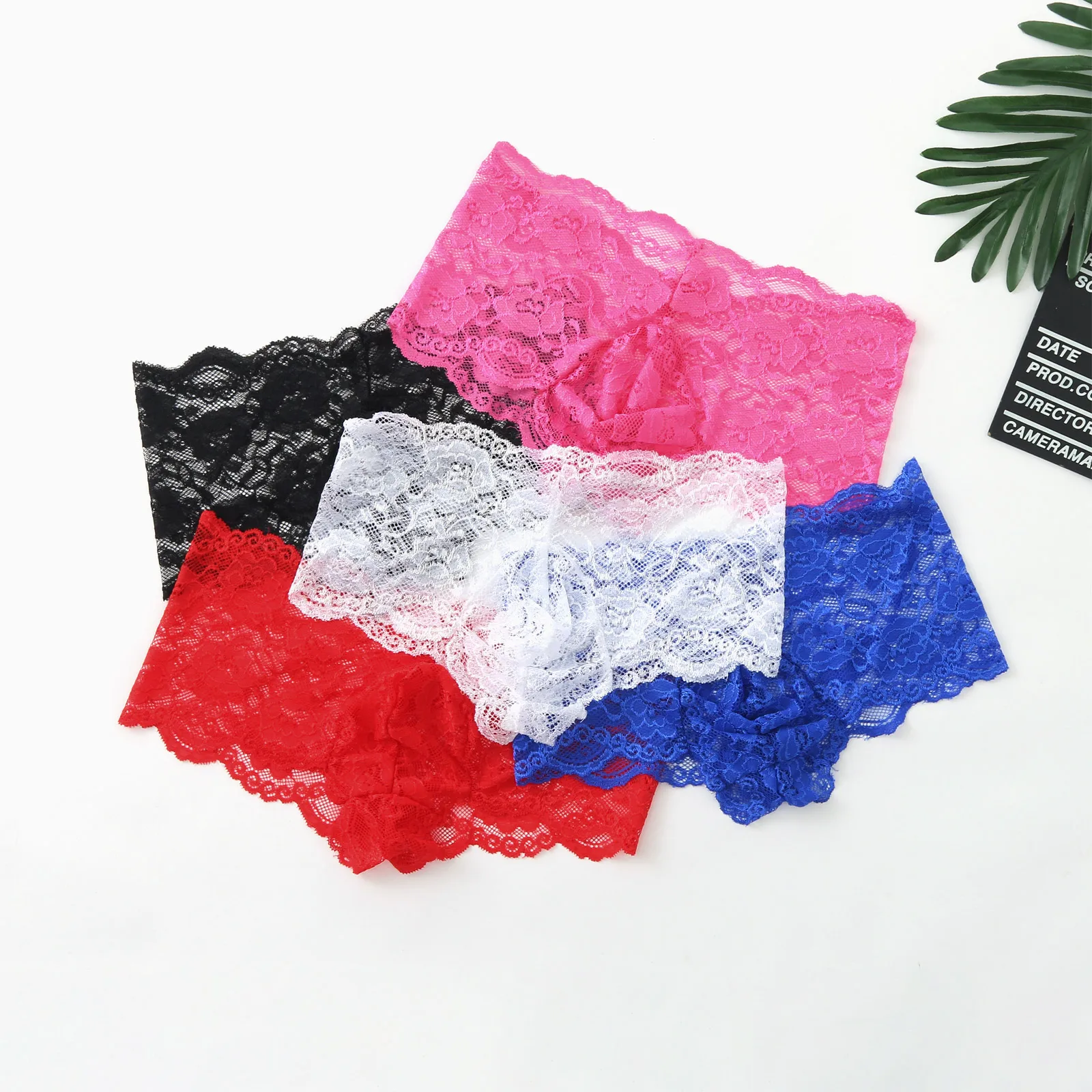 Hot Sale Male Underwear Boxers Lace Sexy Mens Lingerie Boxer Comfortable Solid Underpants  Ropa Interior Hombre Multi Colors