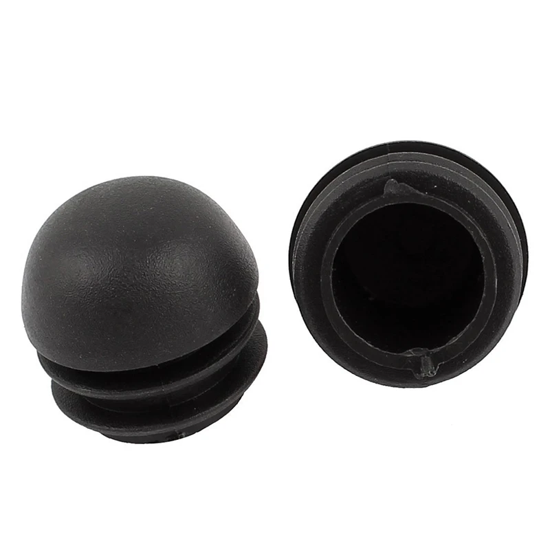 

2 Pcs 25mm Dia Plastic Round Tube Inserts End Blanking Caps Black