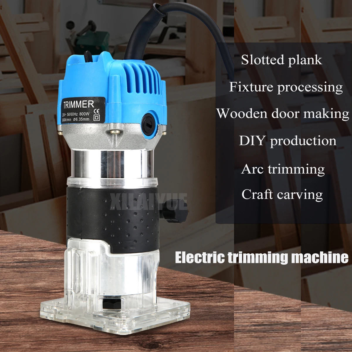 800W 3000W Handheld Electric Trimmer Woodworking Laminator 6.35mm Collet Wood Router Milling Engraving Slotting Joiner Machine