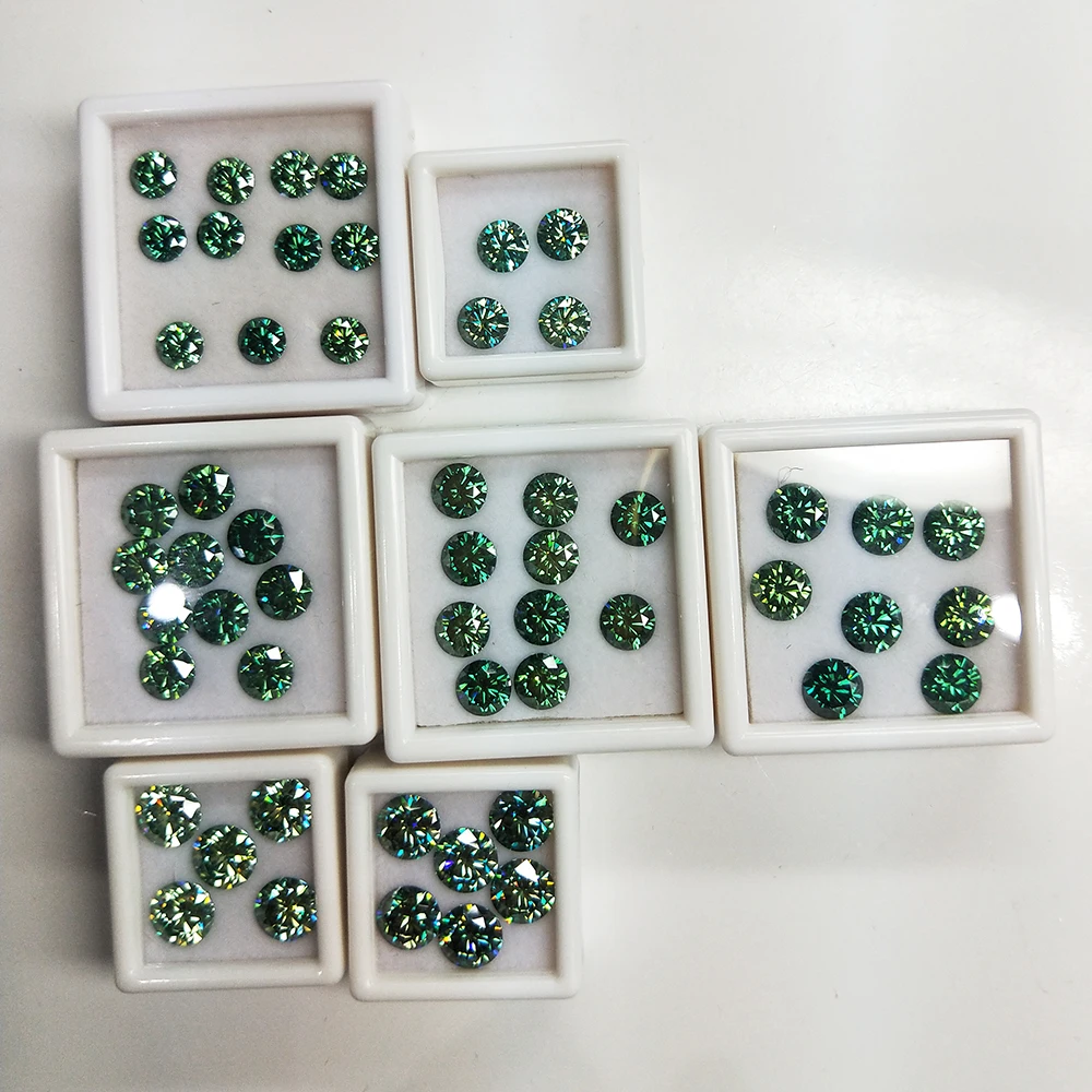 Dark Green Moissanites 3.0~12mm By Excellent Cut Loose Moissanits Carat Stone For Wendding Ring Setting