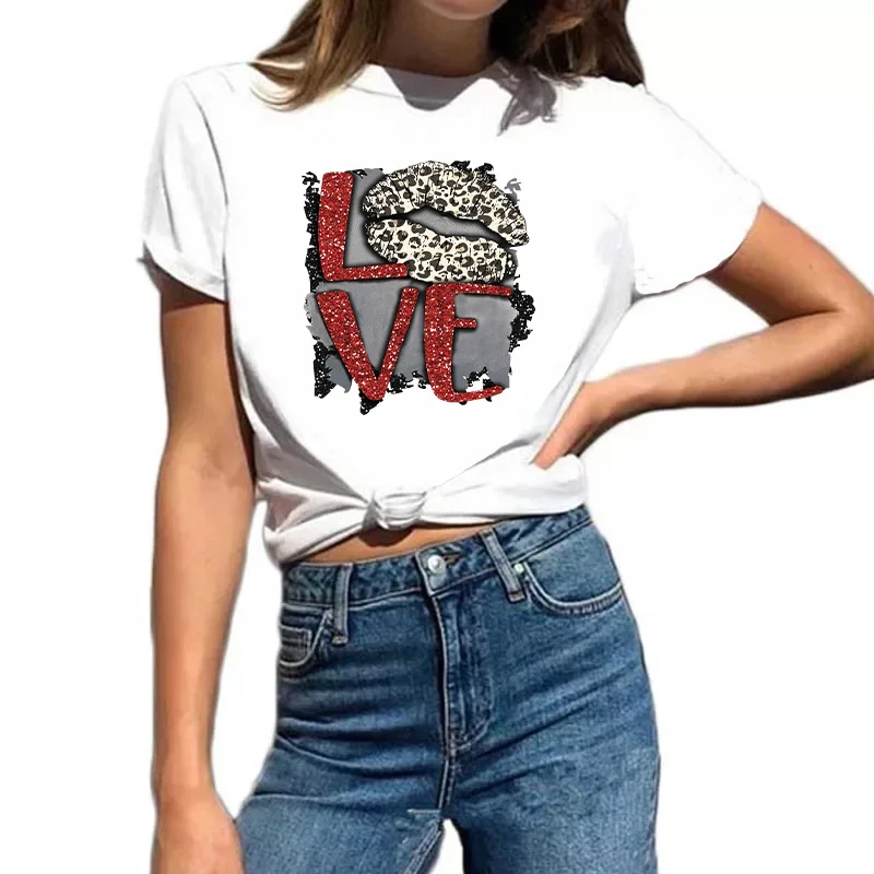 Love Patches Cool Leopard Lips Iron On Transfers On Clothing DIY Thermal Stickers On T-Shirt Fashion Girls Appliqued On Clothes