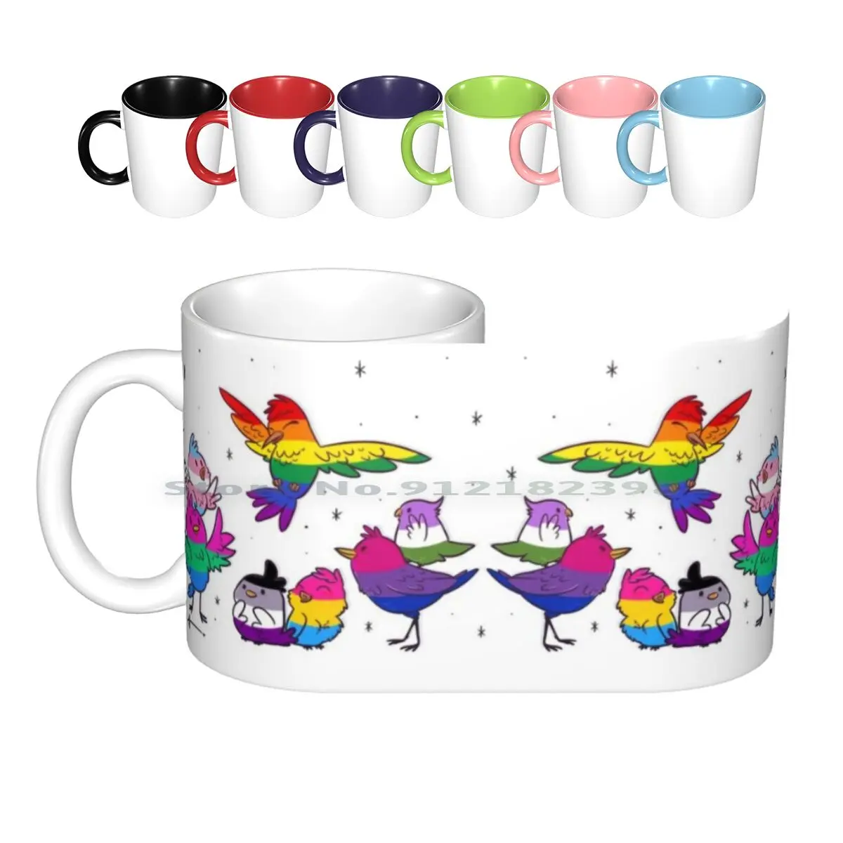 Birdies Pride Ceramic Mugs Coffee Cups Milk Tea Mug Lgbtq Pride Pride Month Birdies Pride Queer Bisexual Polysexual Asexual