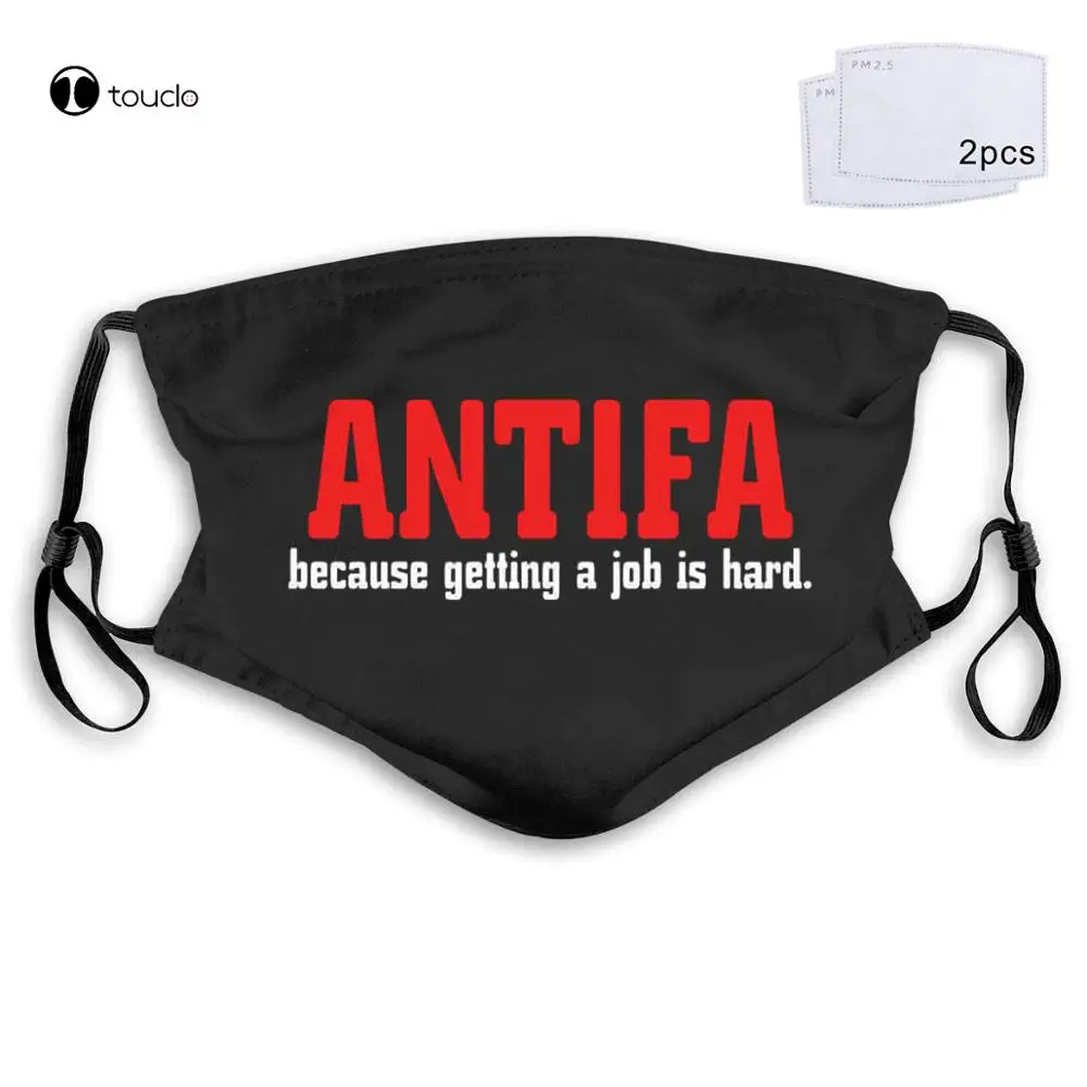 Anti Antifa  Berkeley Commie Riots MAGA Based Stick Man Fight Alt Right Kek Face Mask Filter Pocket Cloth Reusable Washable