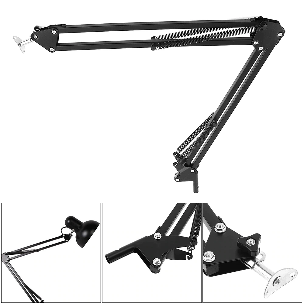 Universal Stand Arm Bracket Flexible Metal Holder Over Length Swing Arm Standing Bracket Fit for Table Lamp Capacitor Microphone