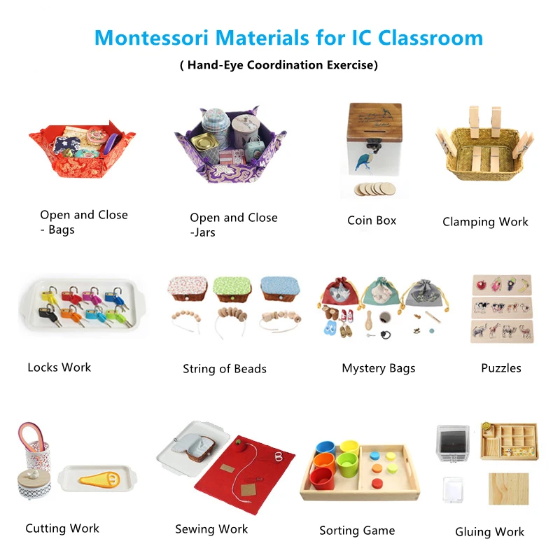 Montessori Practical Life Materials Kids Hand-Eye Coordination Fine Motor Skill Exercise IC Classroom Education Equipment