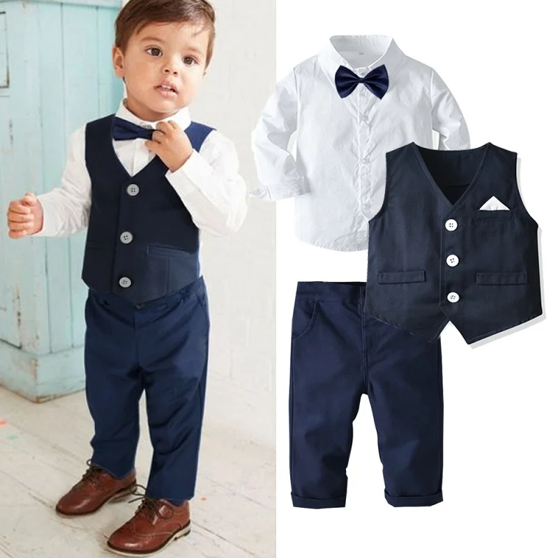 Baby clothes fashionable children\'s long sleeved gentleman set elegant and fashionable suit banquet host and performance clothes