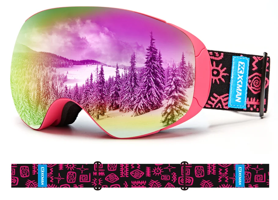Xcman otgスキースノーボード雪ゴーグル磁石デュアル層レンズ防曇uv