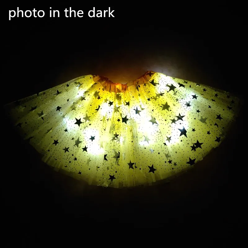 2024 new year Teenage Women Girl Child big Star Light Up Tulle Tutu Skirts Party Led Clothes Christmas Wedding Decorations