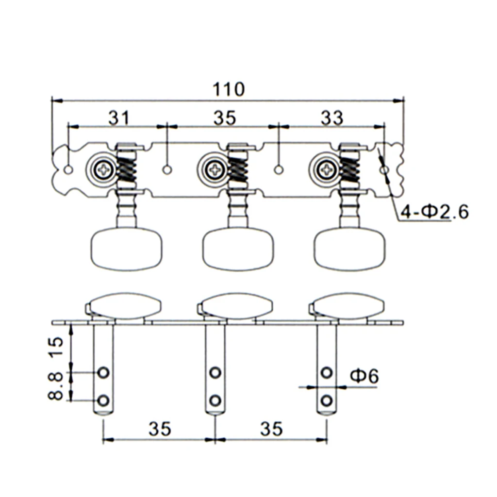 Lot de 2 chevilles de réglage JEString, pour tuners acoustiques prédire, accessoires JEParts