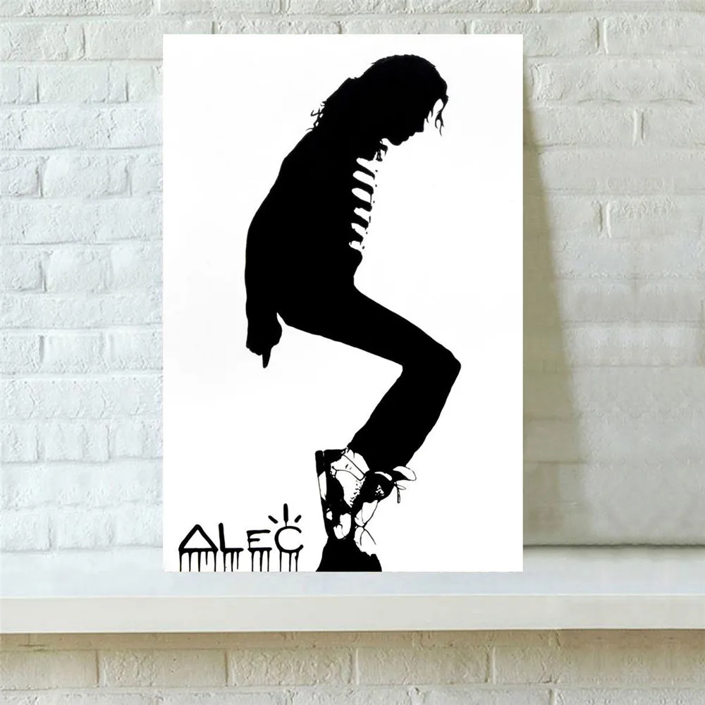 Alec Monopolys Black and White MJ Moon Walk , Painting Canvas Modern Art Decorative Wall Pictures Home Decor