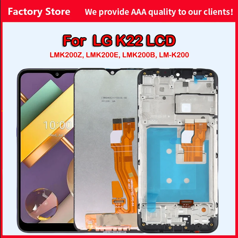 6.2\'\' AAA Quality IPS LCD For LG K22 LMK200Z LMK200E LMK200B LM-K200 Display Screen LCD Display Assembly with frame