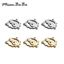 5Pcs/lot 3 Holes Stainless Steel Virgin Charms Pendant for Necklaces Pendants Christian Three Hole Virgin Maria Jewelry Making