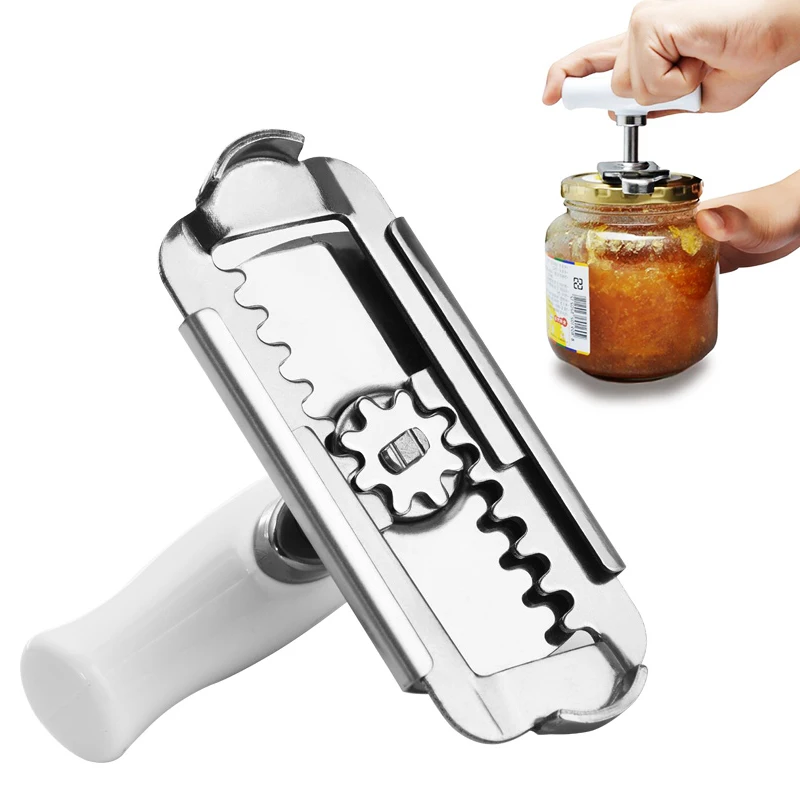 Adjustable Jar Opener Stainless Steel Lids Off Jar Opener Bottle Opener Can Opener for 1-4 Inches Kitchen Gadget