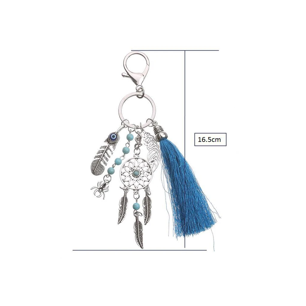 1pc Women Dreamcatcher Keychain Bohemian Tassel Lady Leaves Bag Phone Pendant Key Ring Women Gift Key Chain Boho Jewelry Gift