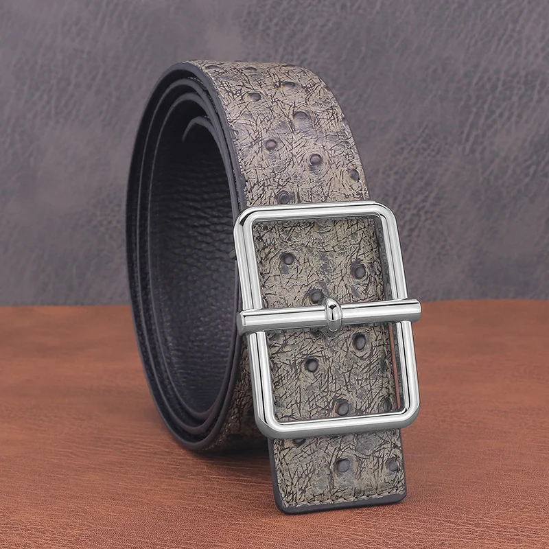 Mode Riem Mannen Luxe Designer Fancy Jeans Riem Designer 3.8Cm Brede Holle Knop Lederen Riem Hoge Kwaliteit