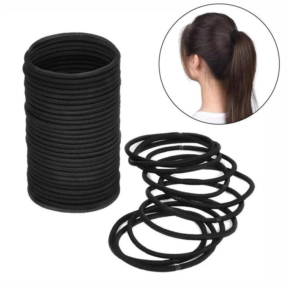 10Pcs Black Hair Bands for Women Girls Hairband High Elastic Rope Ring Hair Band Ponytail Holder Hair Accessories