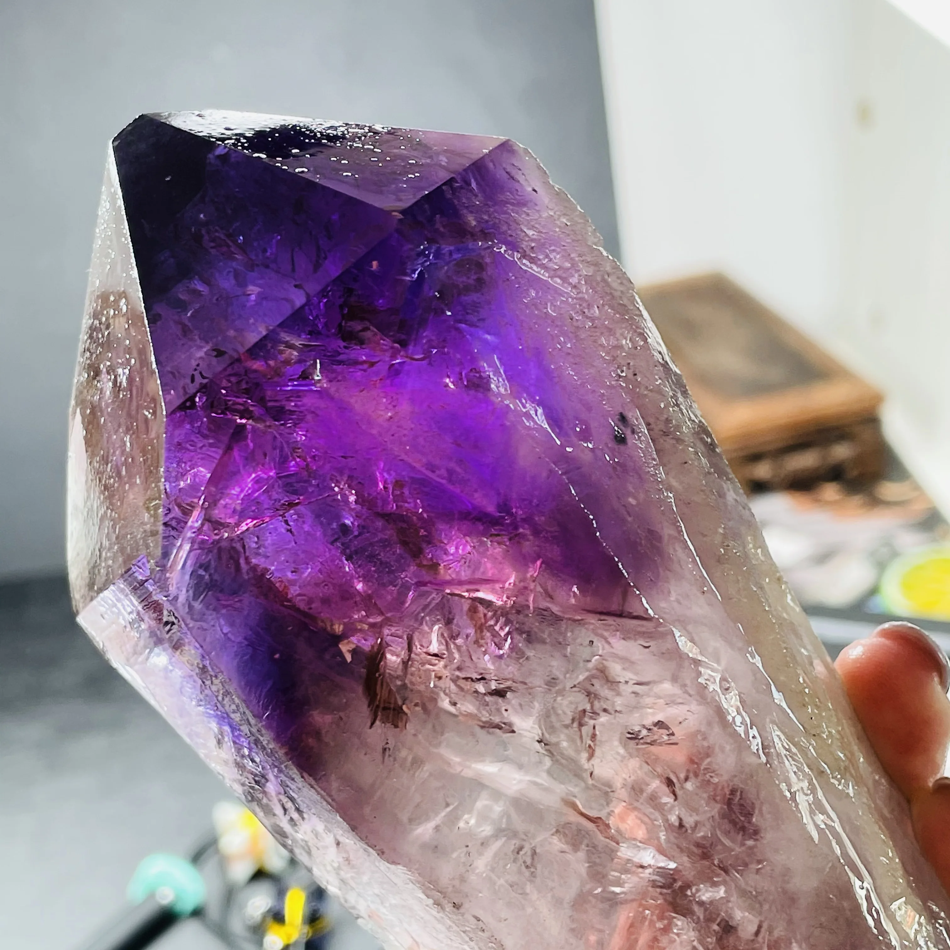 Super Big Size! Natural Amethyst Quartz Cluster Crystal Specimen Scepter Super Power Spirit Healing Gemstone Energy