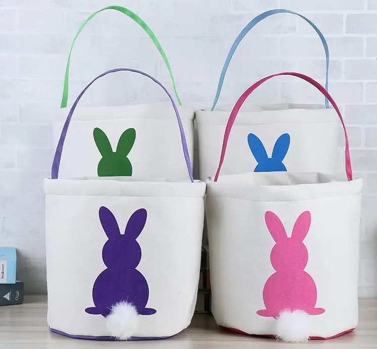 100pcs/lot good quality new arrival 2019 easter Day trending decoration bags Easter bucket bunny bags Easter basket SN1079