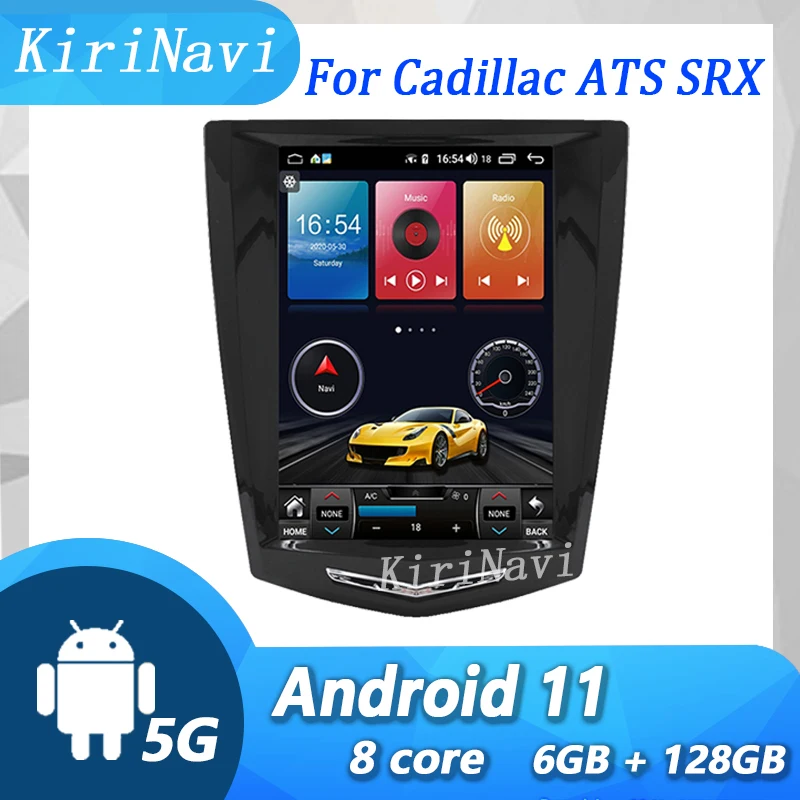 

Автомагнитола KiriNavi в стиле Tesla, Android 13 для Cadillac ATS XTS CTS SRX 2012-2016, GPS-навигация, DVD, стерео видео, 4G